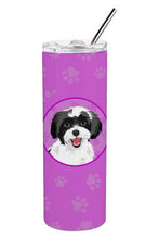 Load image into Gallery viewer, Shih-Tzu Black and White #3 Stainless Steel 20 oz Skinny Tumbler