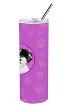Load image into Gallery viewer, Shih-Tzu Black and White #4 Stainless Steel 20 oz Skinny Tumbler