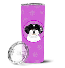 Load image into Gallery viewer, Shih-Tzu Black and White #4 Stainless Steel 20 oz Skinny Tumbler