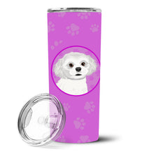 Load image into Gallery viewer, Shih-Tzu Silver and White #1 Stainless Steel 20 oz Skinny Tumbler