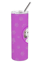 Load image into Gallery viewer, Shih-Tzu Silver Gold and White #1 Stainless Steel 20 oz Skinny Tumbler