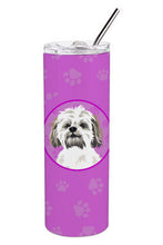 Load image into Gallery viewer, Shih-Tzu Silver Gold and White #1 Stainless Steel 20 oz Skinny Tumbler