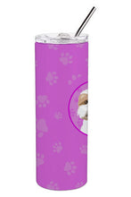 Load image into Gallery viewer, Shih-Tzu Silver Gold and White Stainless Steel 20 oz Skinny Tumbler