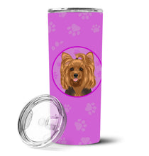 Load image into Gallery viewer, Yorkie Black and Gold #1 Stainless Steel 20 oz Skinny Tumbler