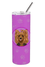 Load image into Gallery viewer, Yorkie Black and Gold #1 Stainless Steel 20 oz Skinny Tumbler