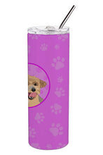 Load image into Gallery viewer, Yorkie Blue and Gold Stainless Steel 20 oz Skinny Tumbler