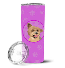 Load image into Gallery viewer, Yorkie Blue and Gold Stainless Steel 20 oz Skinny Tumbler