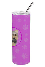 Load image into Gallery viewer, Yorkie Blue and Tan #2 Stainless Steel 20 oz Skinny Tumbler