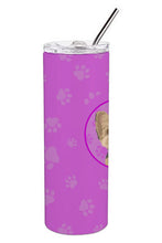Load image into Gallery viewer, Yorkie Blue and Tan Puppy Stainless Steel 20 oz Skinny Tumbler