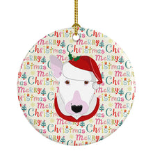 Load image into Gallery viewer, Bull Terrier Merry Christmas Ceramic Ornament
