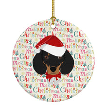 Load image into Gallery viewer, Dachshund Merry Christmas Ceramic Ornament