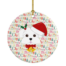 Load image into Gallery viewer, Maltese Merry Christmas Ceramic Ornament