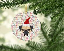 Load image into Gallery viewer, Pug Merry Christmas Ceramic Ornament