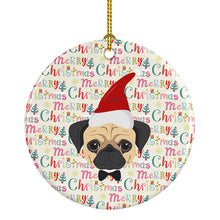 Load image into Gallery viewer, Pug Merry Christmas Ceramic Ornament