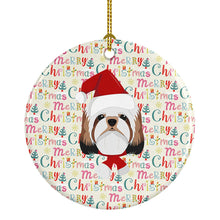 Load image into Gallery viewer, Shih Tzu Merry Christmas Ceramic Ornament