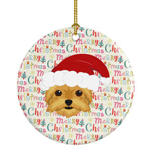 Load image into Gallery viewer, Yorkie Merry Christmas Ceramic Ornament