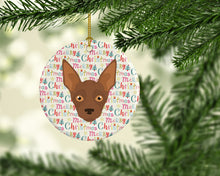 Load image into Gallery viewer, Abyssinian Sand Terrier Merry Christmas Ceramic Ornament