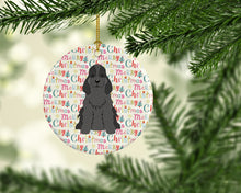 Load image into Gallery viewer, Merry Christmas Cocker Spaniel Black Ceramic Ornament