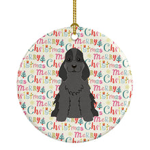 Load image into Gallery viewer, Merry Christmas Cocker Spaniel Black Ceramic Ornament