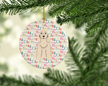 Load image into Gallery viewer, Merry Christmas Cocker Spaniel Buff Ceramic Ornament