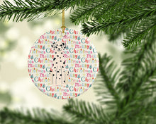 Load image into Gallery viewer, Merry Christmas Dalmatian Ceramic Ornament