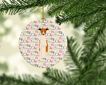 Load image into Gallery viewer, Merry Christmas Whippet Ceramic Ornament