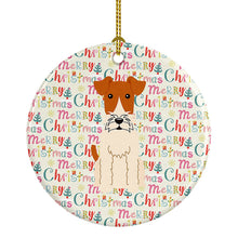 Load image into Gallery viewer, Merry Christmas Wire Fox Terrier Ceramic Ornament