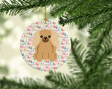 Load image into Gallery viewer, Merry Christmas Pekingese Fawn Sable Ceramic Ornament