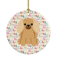Load image into Gallery viewer, Merry Christmas Pekingese Fawn Sable Ceramic Ornament