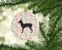 Load image into Gallery viewer, Toy Fox Terrier Merry Christmas Ceramic Ornament