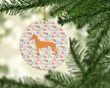 Load image into Gallery viewer, Pharaoh Hound Merry Christmas Ceramic Ornament