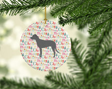 Load image into Gallery viewer, Irish Wolfhound Merry Christmas Ceramic Ornament
