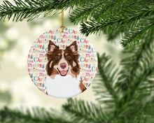Load image into Gallery viewer, Australian Shepherd Red Tricolor #2 Christmas Ceramic Ornament