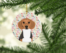Load image into Gallery viewer, Beagle Tricolor #1 Christmas Ceramic Ornament