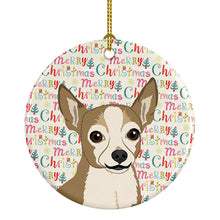 Load image into Gallery viewer, Chihuahua Silver and Tan Christmas Ceramic Ornament