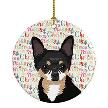 Load image into Gallery viewer, Chihuahua Tricolor #2 Christmas Ceramic Ornament