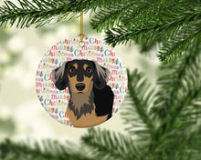 Load image into Gallery viewer, Chihuahua Black and Tan #4 Christmas Ceramic Ornament