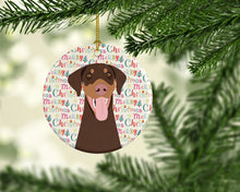 Load image into Gallery viewer, Doberman Pinscher Red and Rust Natural Ears #1 Christmas Ceramic Ornament