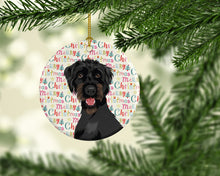 Load image into Gallery viewer, Doodle Black and Tan Christmas Ceramic Ornament