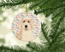 Load image into Gallery viewer, Doodle Fawn #2 Christmas Ceramic Ornament