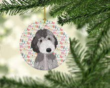 Load image into Gallery viewer, Doodle Silver #1 Christmas Ceramic Ornament