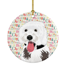Load image into Gallery viewer, Doodle Silver and White #2 Christmas Ceramic Ornament