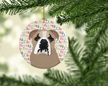 Load image into Gallery viewer, English Bulldog Lilac Tricolor Christmas Ceramic Ornament