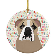 Load image into Gallery viewer, English Bulldog Lilac Tricolor Christmas Ceramic Ornament