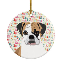 Load image into Gallery viewer, English Bulldog Tricolor #2 Christmas Ceramic Ornament