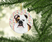 Load image into Gallery viewer, English Bulldog Tricolor #3 Christmas Ceramic Ornament