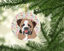 Load image into Gallery viewer, English Bulldog Tricolor #4 Christmas Ceramic Ornament