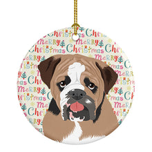 Load image into Gallery viewer, English Bulldog Tricolor #4 Christmas Ceramic Ornament