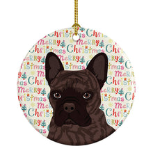 Load image into Gallery viewer, French Bulldog Brindle #1 Christmas Ceramic Ornament