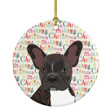 Load image into Gallery viewer, French Bulldog Brindle #2 Christmas Ceramic Ornament